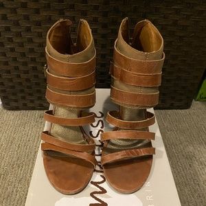 Leather Wedge Sandals